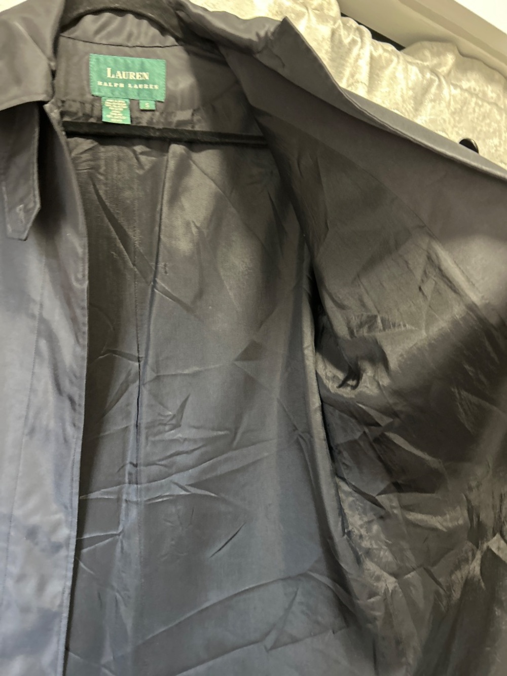 LAUREN RALPH LAUREN BLACK TRENCH COAT SIZE SMALL - Picture 10 of 16